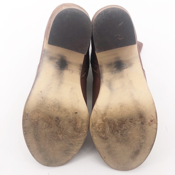 Dr Scholl’s Heeled Leather Booties Cognac Brown - Picture 6 of 7